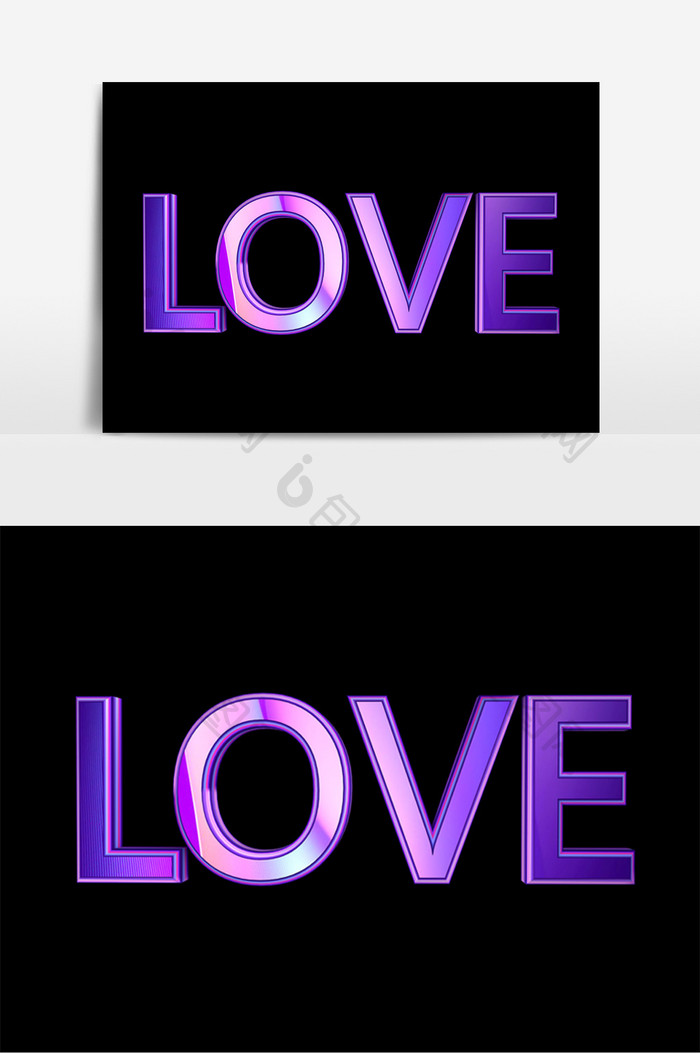 LOVE英文字母效果设计元素