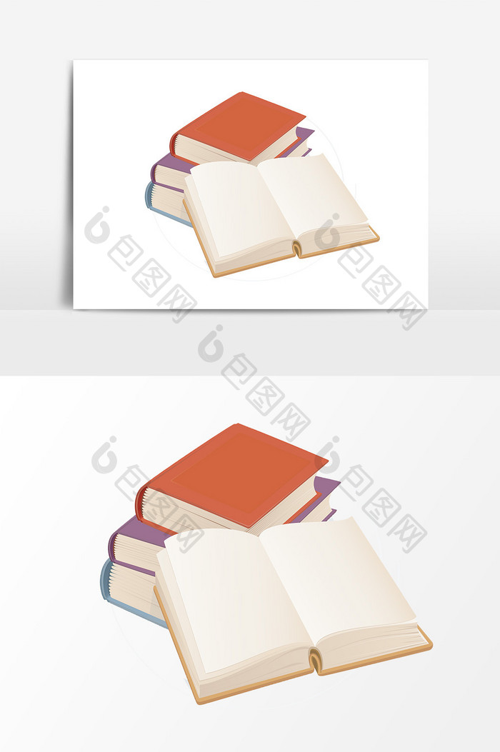 手绘矢量书本设计元素