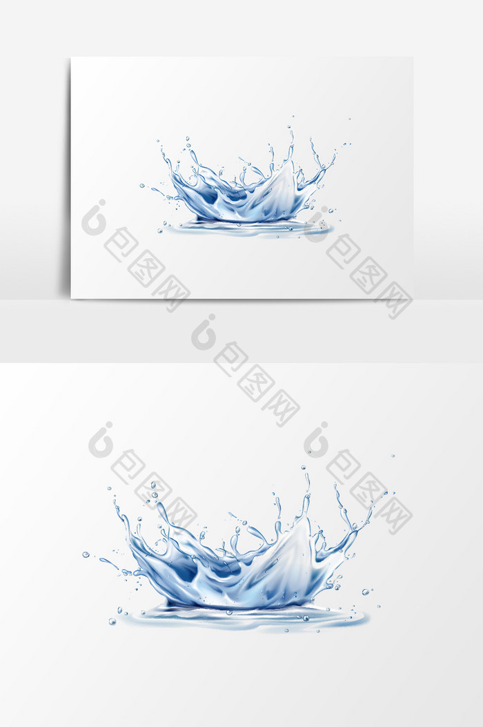 透明流体液态水滴迸溅创意通用元素