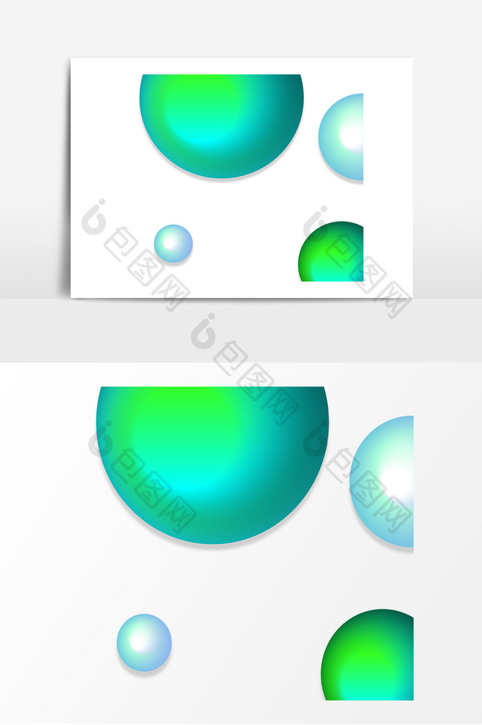 绿色圆球渐变电商AI矢量元素
