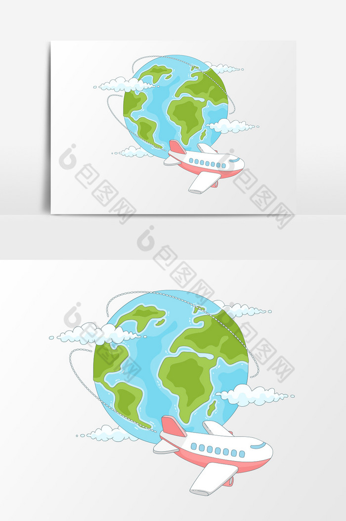 抽象地球飞机环游世界图片图片