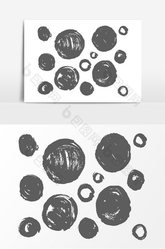 碳笔画圆点图案AI矢量素材图片