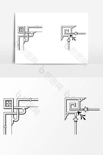 中国风框角艺术AI矢量素材图片