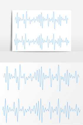 蓝色波形图AI矢量素材