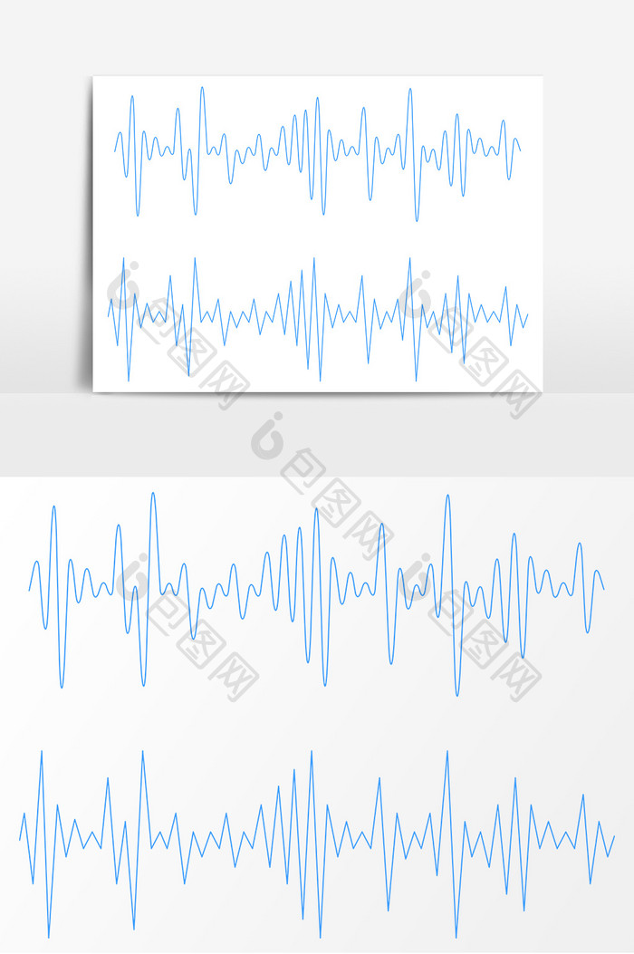蓝色波形图AI矢量素材