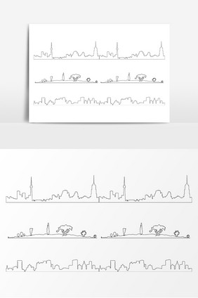城市轮廓AI矢量素材