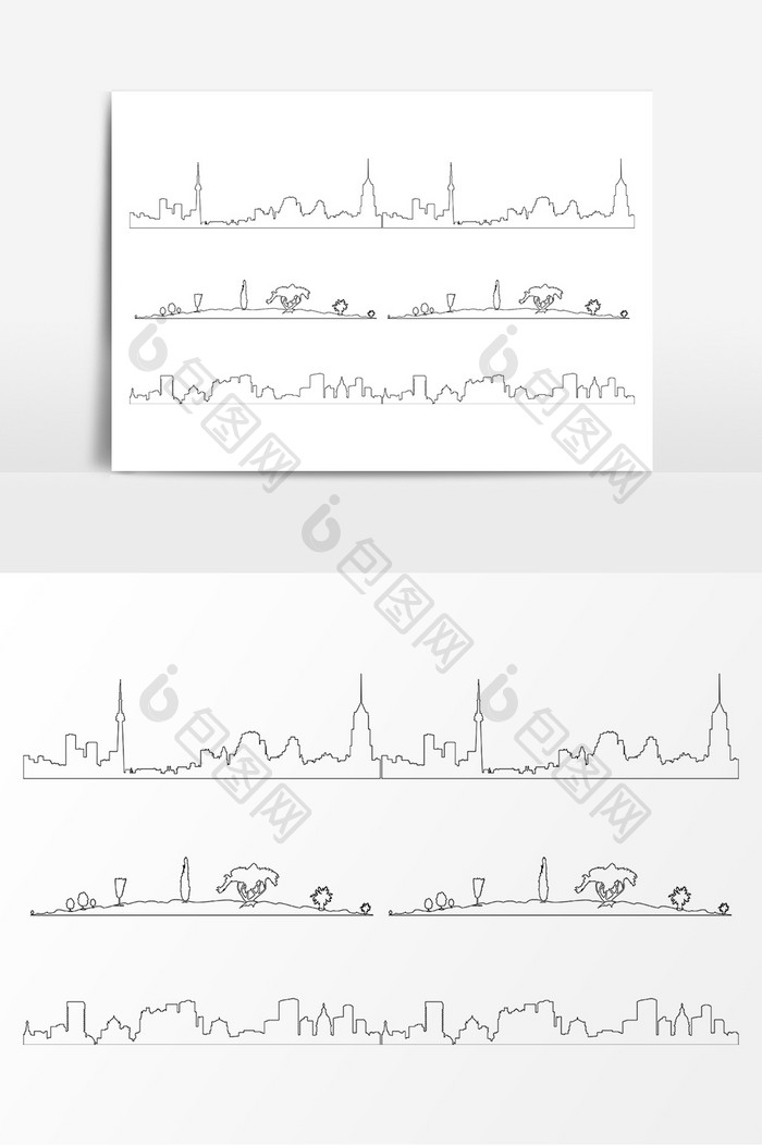 城市轮廓AI矢量素材