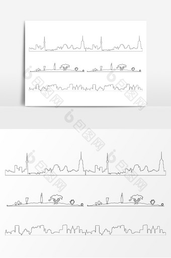 城市轮廓AI矢量素材图片