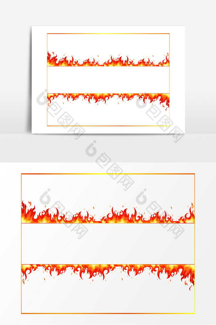燃烧的红色火焰边框AI矢量素材