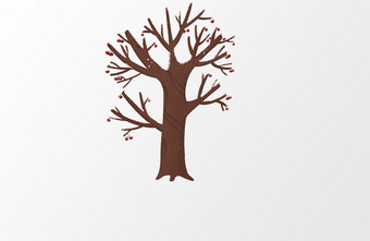 冬天的枣树插画元素图片