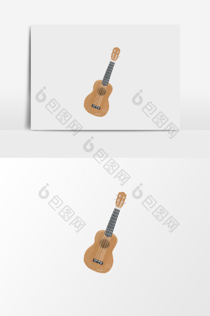 木质吉他插画元素