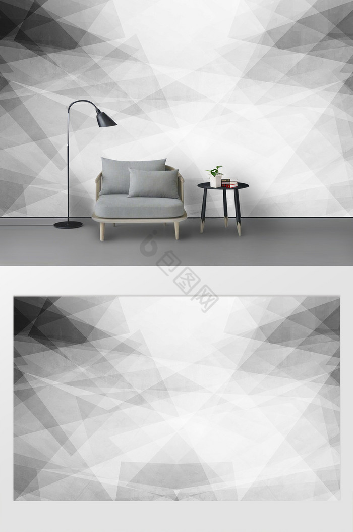 北欧抽象几何现代简约电视背景墙壁画图片