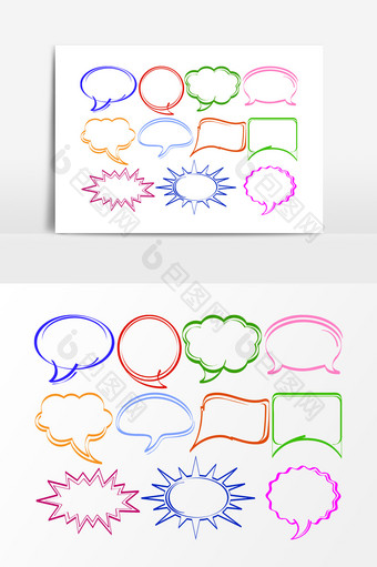 简洁边框对话框元素图片