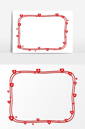 情人节心形边框元素设计