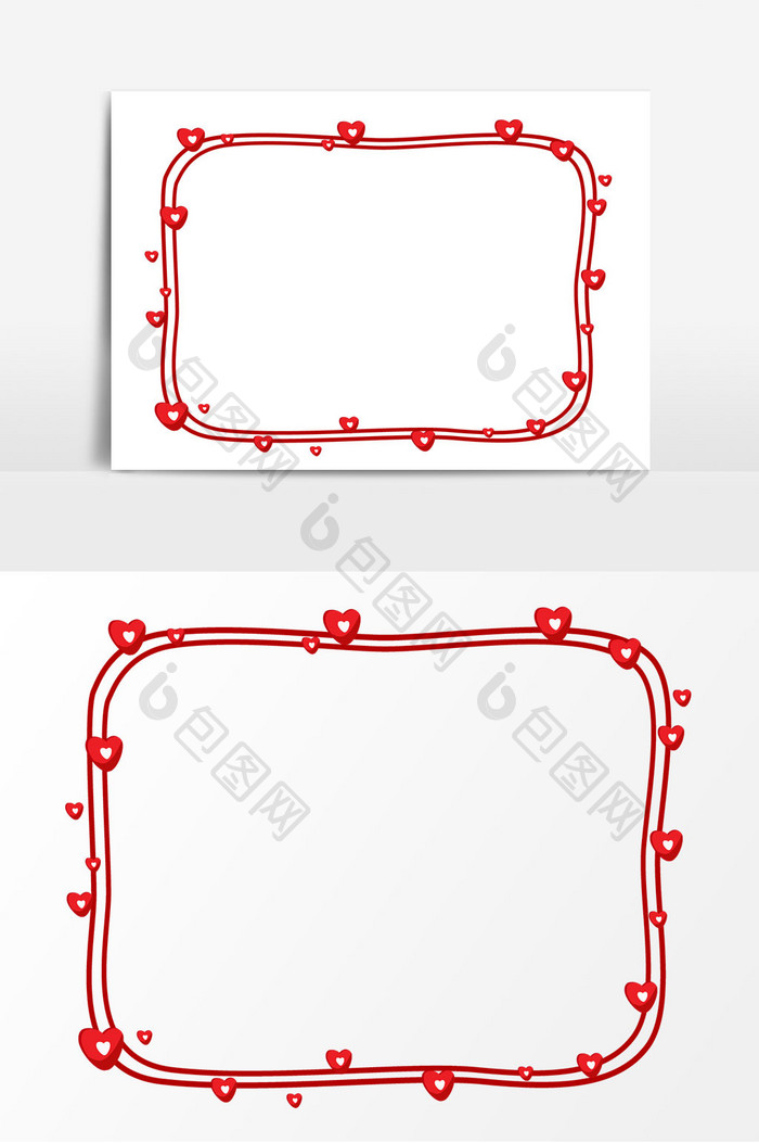 情人节心形边框元素设计
