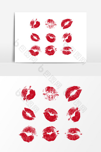 红色嘴唇图案设计元素图片
