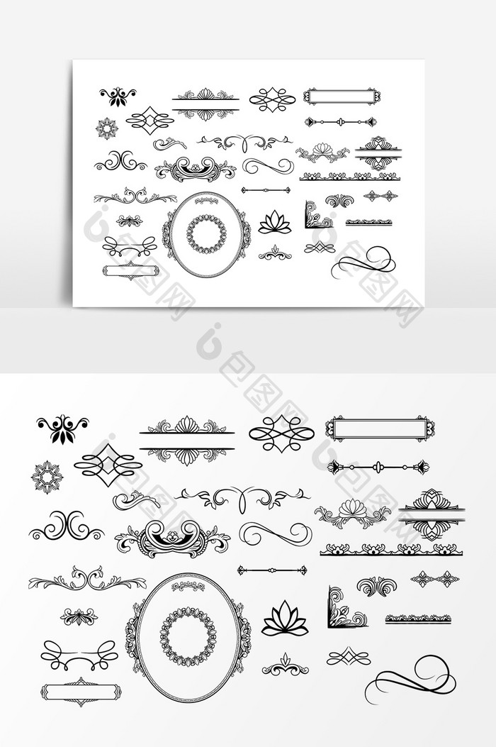 花纹装饰边框元素