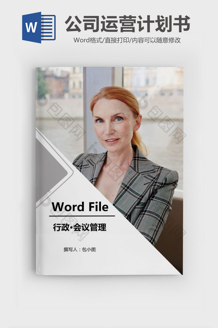 简约商务公司运营计划书word模版