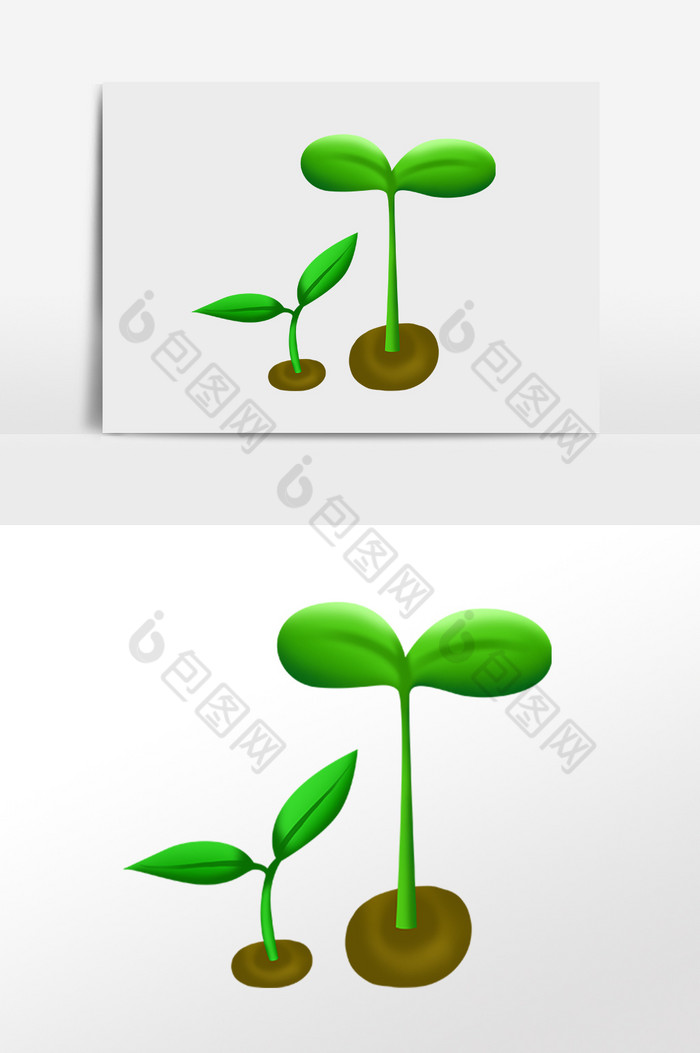 种子发芽植物生长插画图片