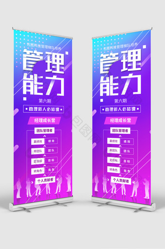 渐变管理能力培训展架图片