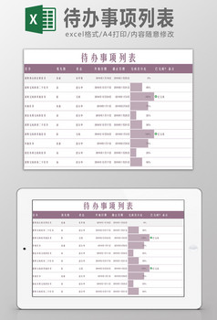 待办事项列表excel模板