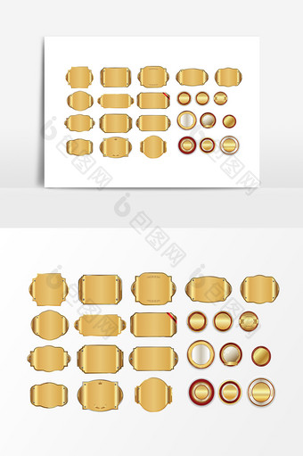 矢量金色边框元素图片