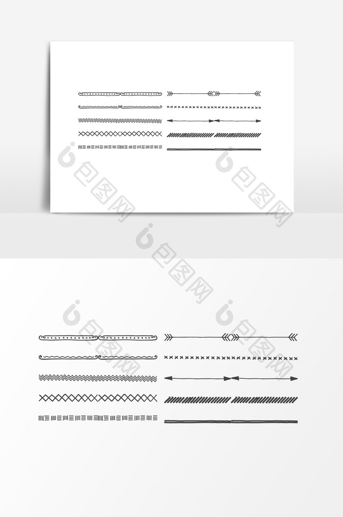 手绘箭头装饰线条设计元素