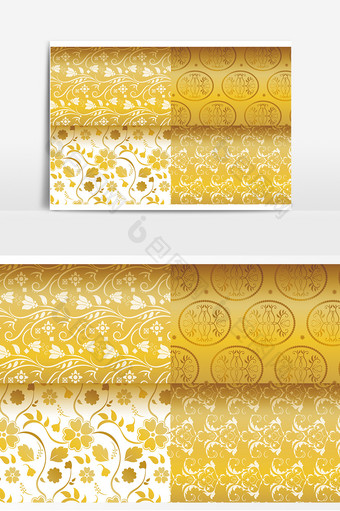 质感金色装饰墙纸图案矢量素材图片