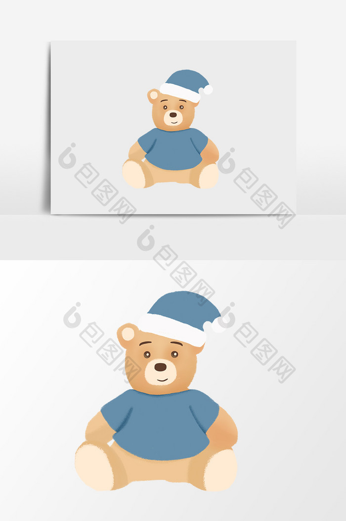 可爱玩具大熊插画元素