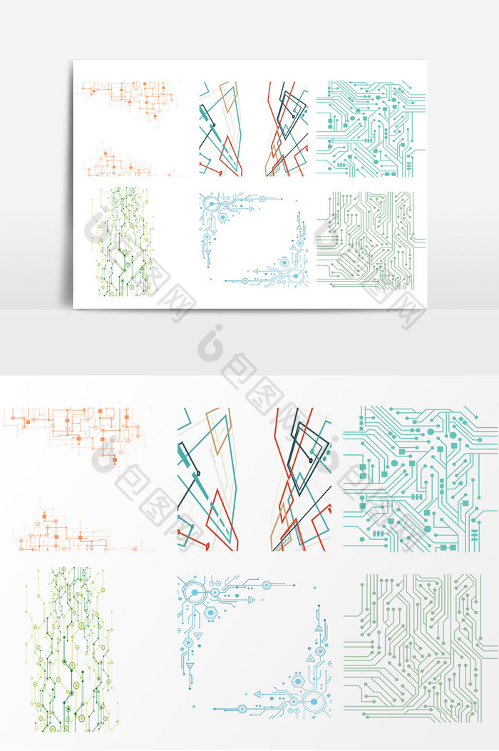 质感抽象风格电路矢量素材