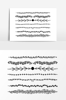 手绘植物边框装饰元素