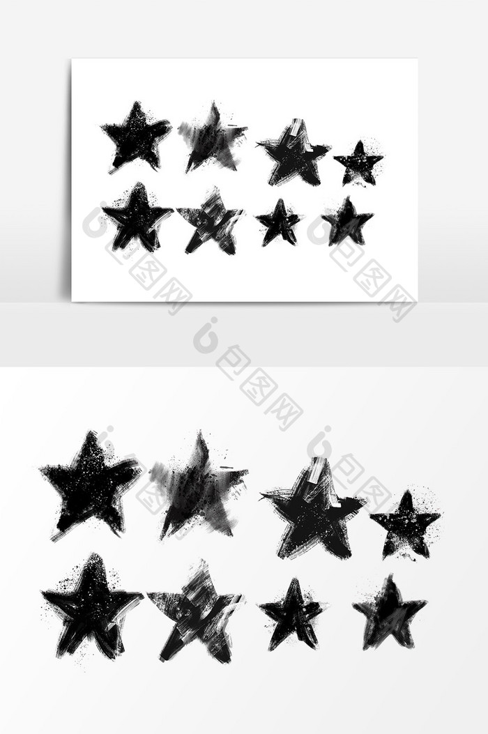 黑色五角星装饰图案元素
