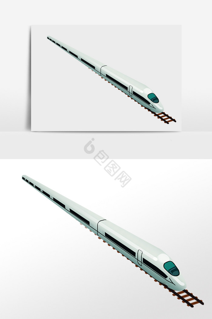 动力机车高铁动车插画图片
