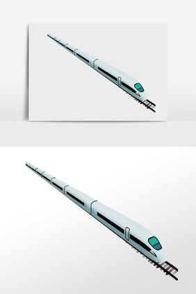 手绘春运高铁动车插画