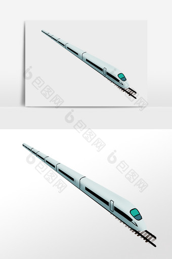 手绘春运高铁动车插画图片