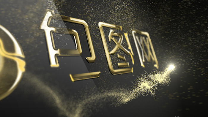 大气企业公司黑金粒子logo演绎AE模板