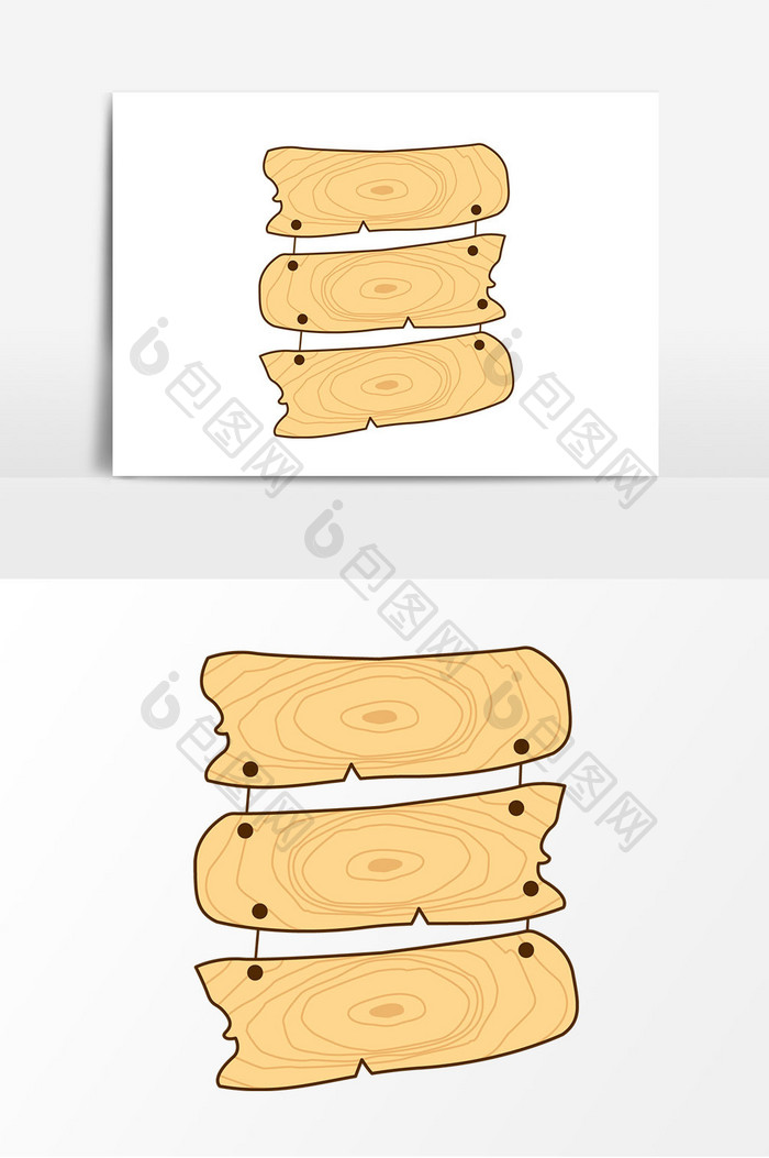 木头指示牌路标元素