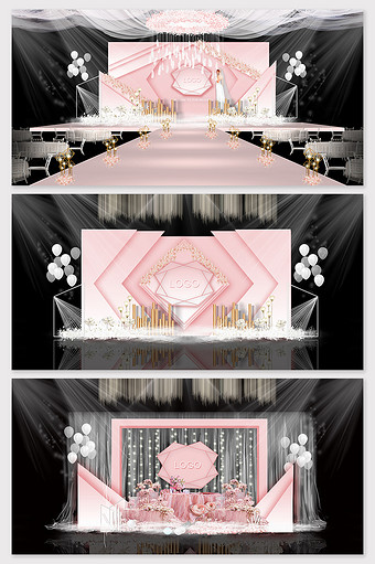 浪漫的爱粉色婚礼效果图图片