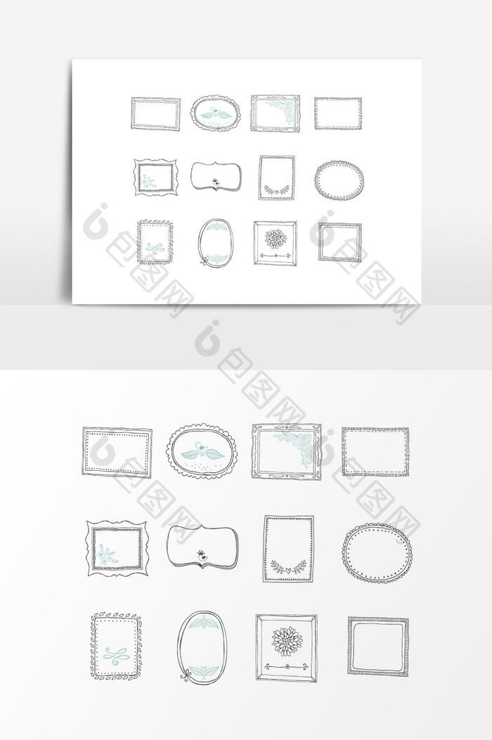 手绘矢量边框元素