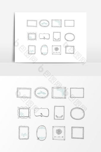 手绘矢量边框元素图片