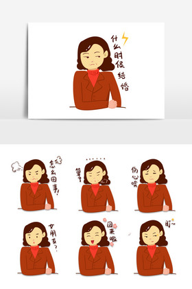 新年过年喜庆老妈妈催婚结婚回家配图表情包