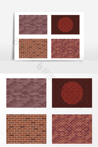 质感矢量红色砖墙底纹图案图片