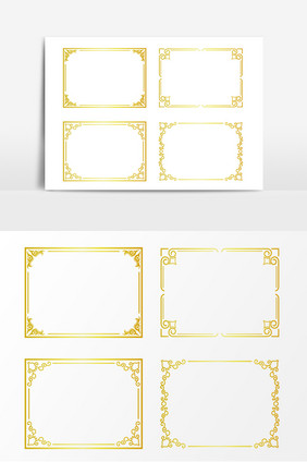 大气黑金古典欧式花边框矢量素材
