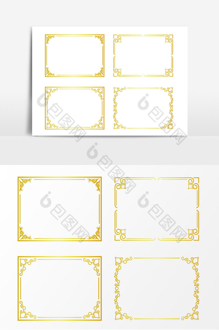 大气黑金古典欧式花边框矢量素材