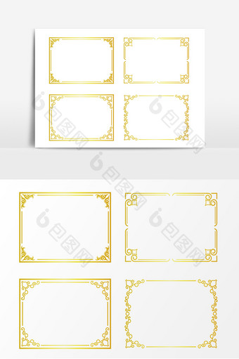 大气黑金古典欧式花边框矢量素材图片