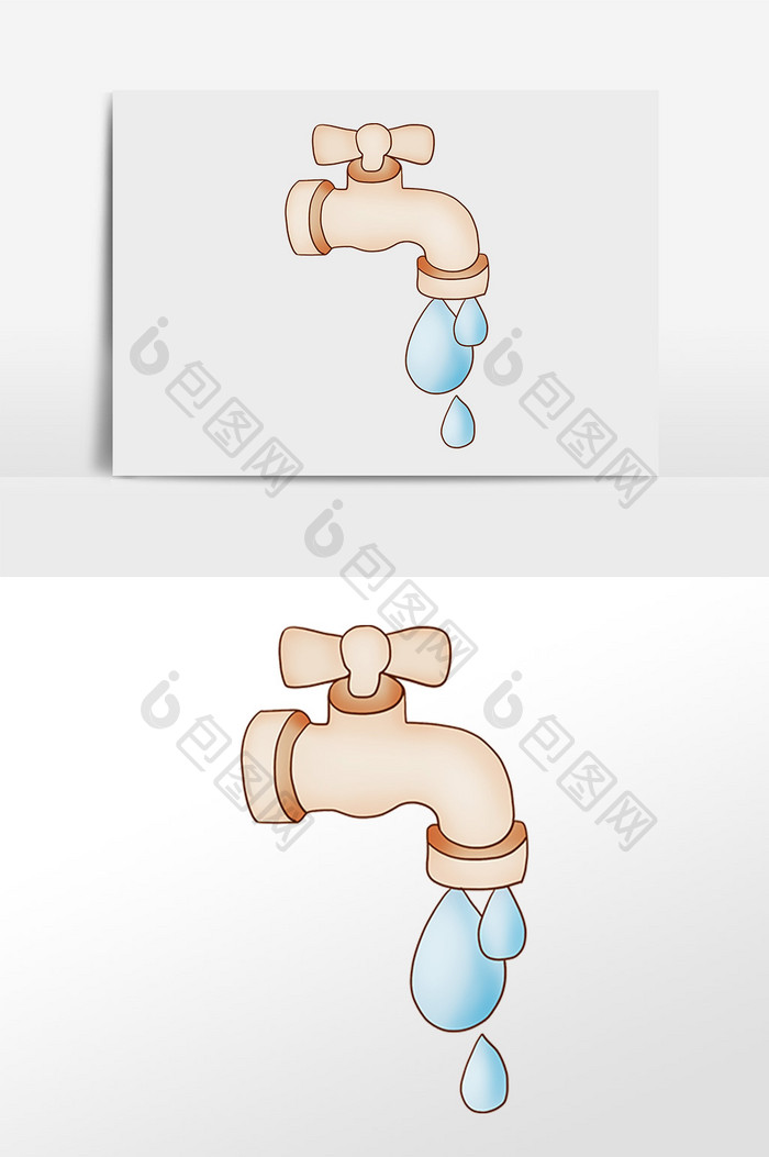 手绘公益节约用水插画