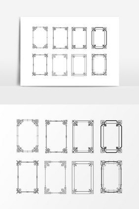 矢量矩形边框设计元素