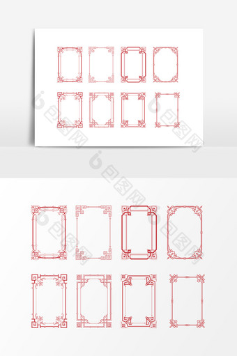 矢量矩形边框元素设计图片