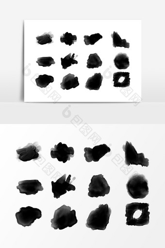 中国风黑色水墨设计元素图片