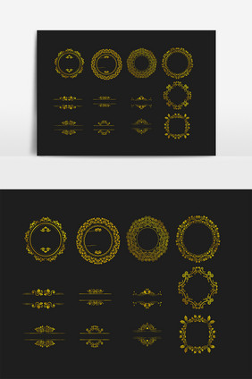 金色边框装饰元素